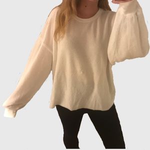 Urban Outfitters Puff Sleeve White Sweater